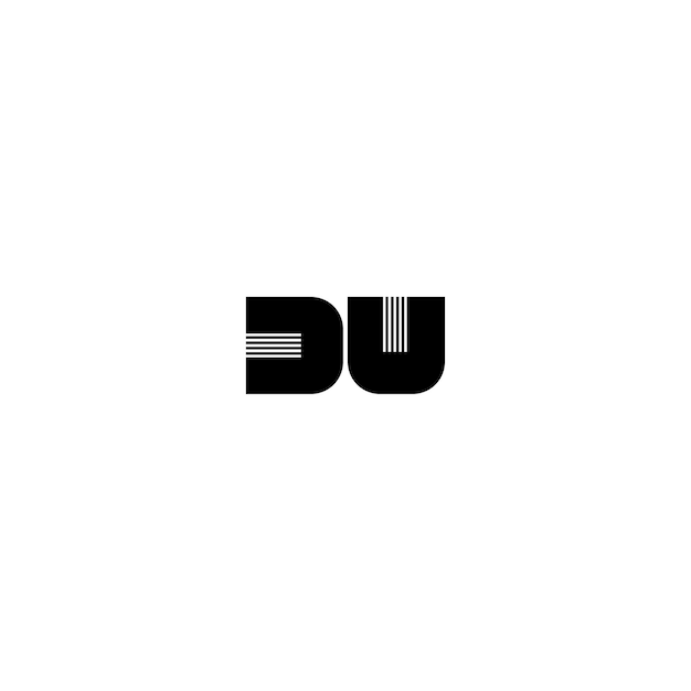 DU monograma logotipo diseño carta texto nombre símbolo monocromo logotipo alfabeto carácter simple logotipo