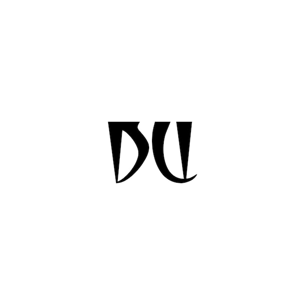 DU monograma logotipo diseño carta texto nombre símbolo monocromo logotipo alfabeto carácter simple logotipo