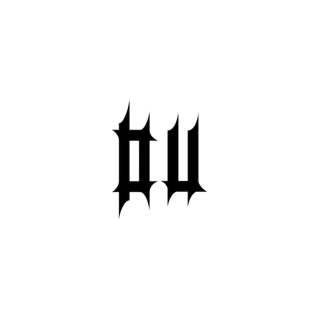 DU monograma logotipo diseño carta texto nombre símbolo monocromo logotipo alfabeto carácter simple logotipo