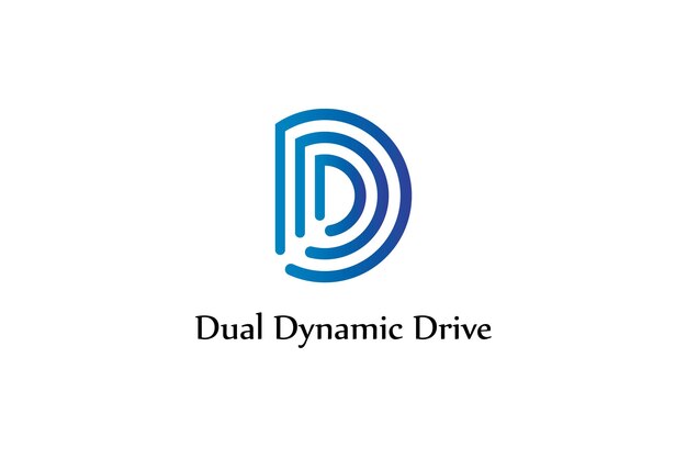 Dual Dynamic Drive - Plantilla de logotipo de letra D triple