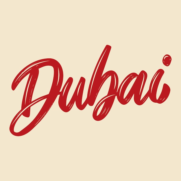 Dubai Letras frase aislada sobre fondo blanco Elemento de diseño para cartel tarjeta banner flyer Ilustración vectorial