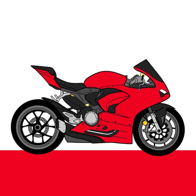 Vector ducati panigale v4s ilustración de bicicletas deportivas ilustración de superbikes ilustración de bicicletas ducati vector