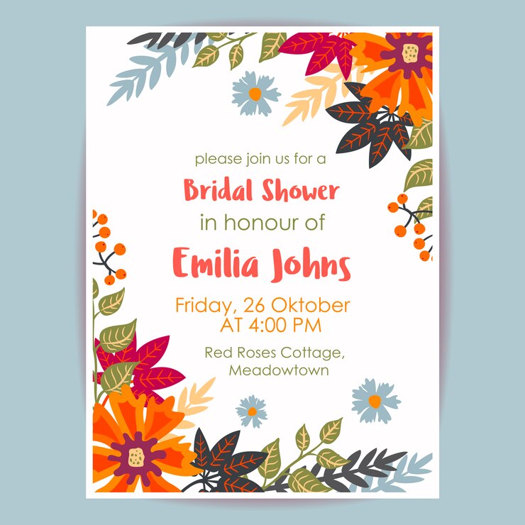 Vector ducha nupcial floral