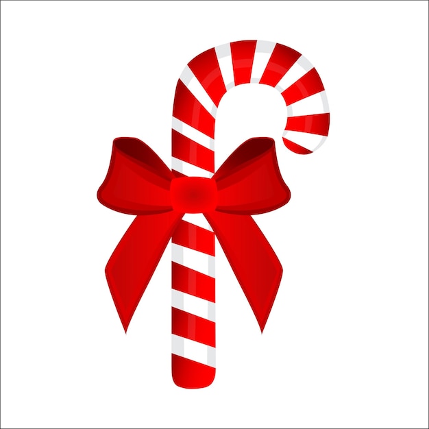 dulce caña de caramelo tradicional de Navidad sobre fondo blanco