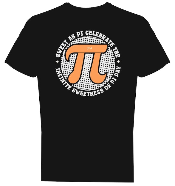 Dulce como pi celebrar la dulzura del día de pi pie símbolo vector diseño de camiseta