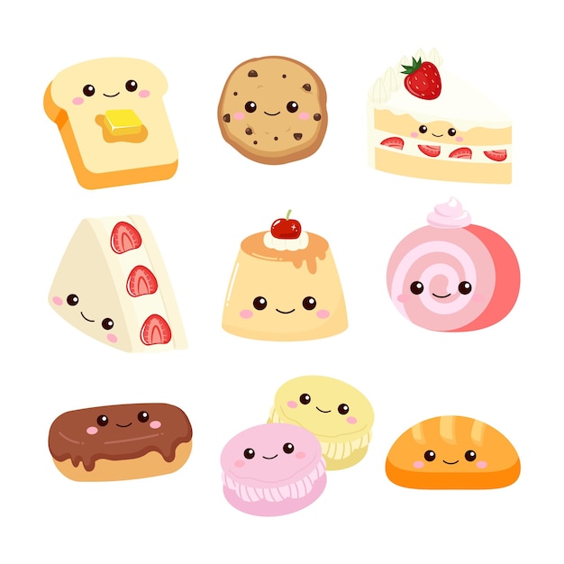 El dulce dulce pastel de pan de pudín colección clipart