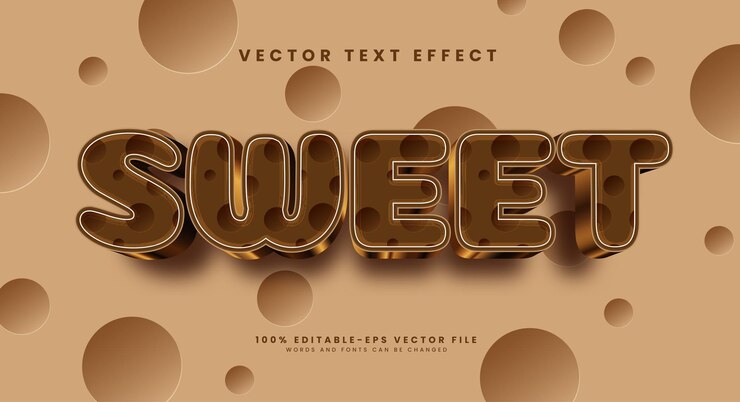 Vector dulce efecto de estilo de texto editable efecto de texto vectorial con concepto de lujo