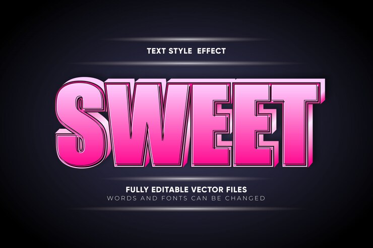 Dulce efecto de estilo de texto editable