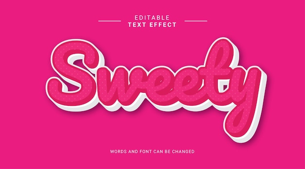 Vector dulce efecto de texto rosa femenino encantador