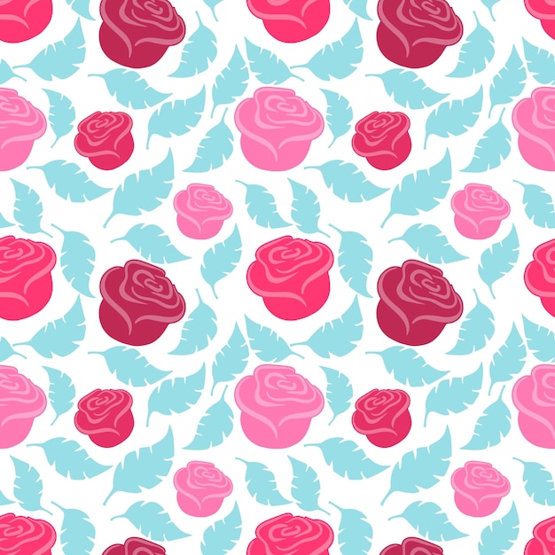 Dulce fondo rosa y hoja de patrones sin fisuras para tela textil papel tapiz
