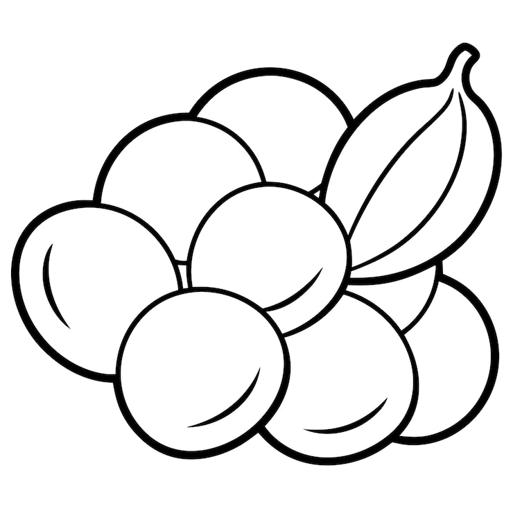 Vector dulce garbanzos páginas para colorear con fondo blanco