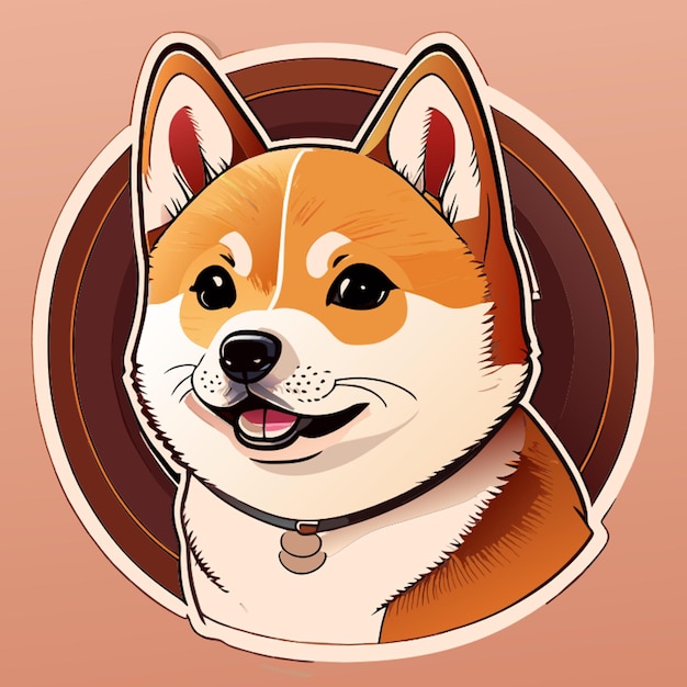 Vector dulce pegatina shiba inu