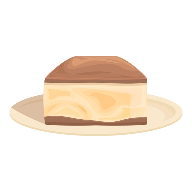 Dulce tiramisú icono dibujos animados vector pastel comida cacao galleta