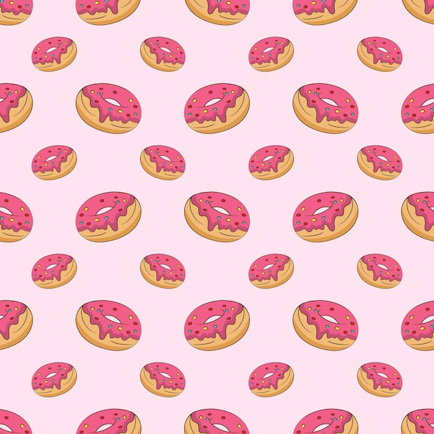 Dulce verano de patrones sin fisuras con donuts ilustraciones vectoriales
