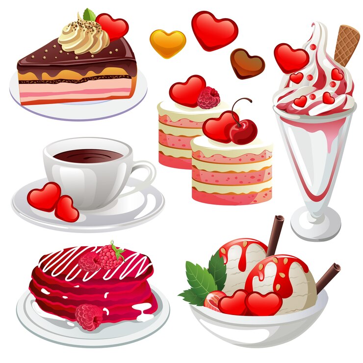 dulces y bebidas de San Valentín