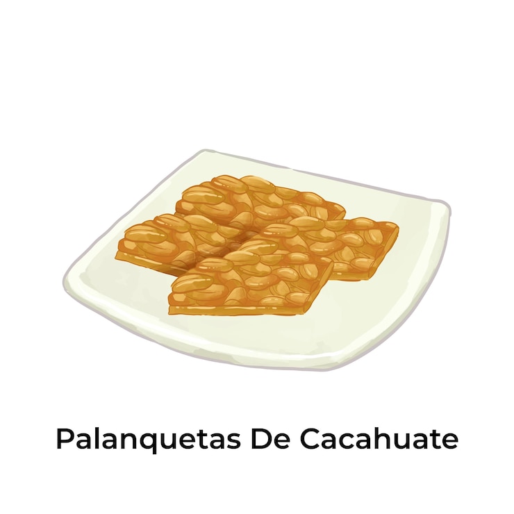 Vector dulces y bocadillos tradicionales mexicanos ilustración palanquetas de cacahuate
