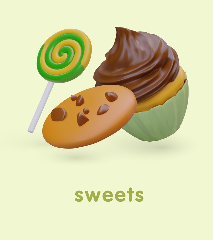 Vector dulces clásicos para las fiestas y el día a día. los snacks favoritos de los niños.