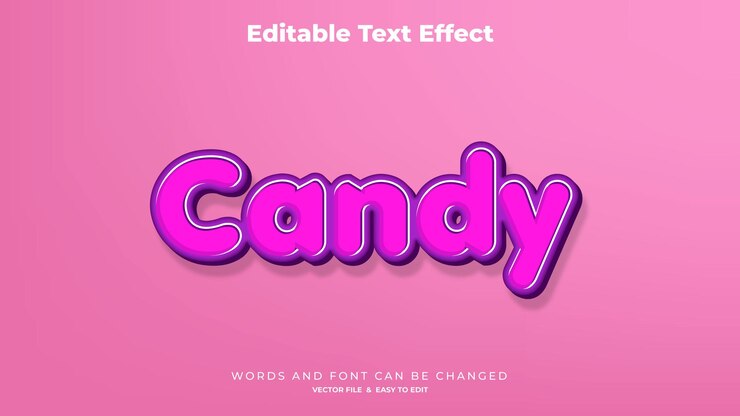 Vector dulces efectos de texto editables