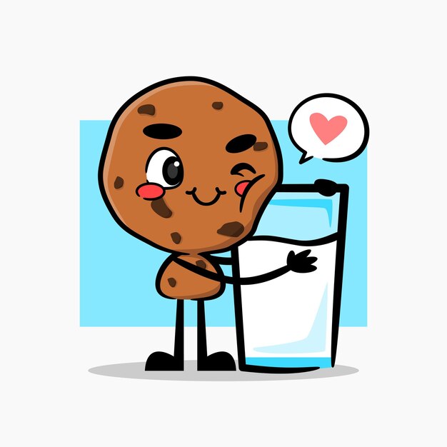 Vector dulces mascota le encanta un vaso de leche personaje vectorial de comida divertida