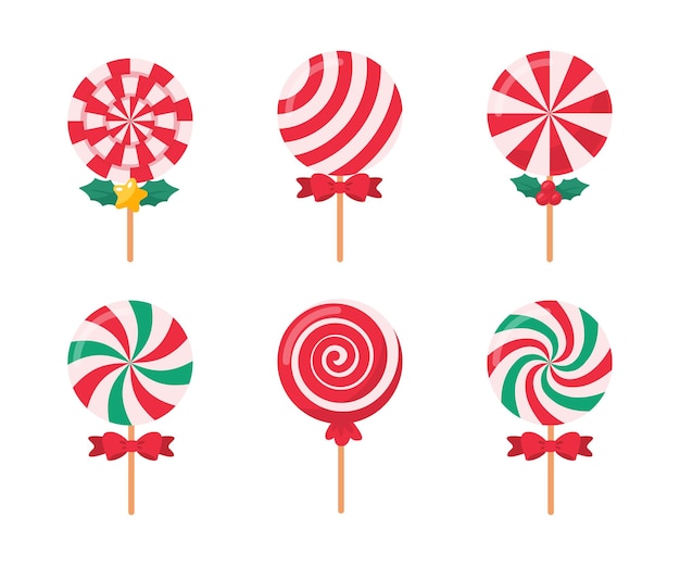 Dulces navideños. Barras de caramelo de color rojo y verde para niños en las celebraciones navideñas.