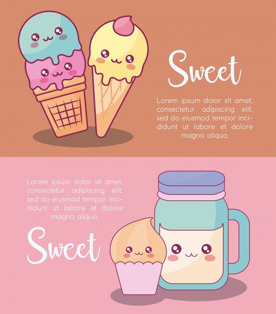 Dulces productos kawaii personajes