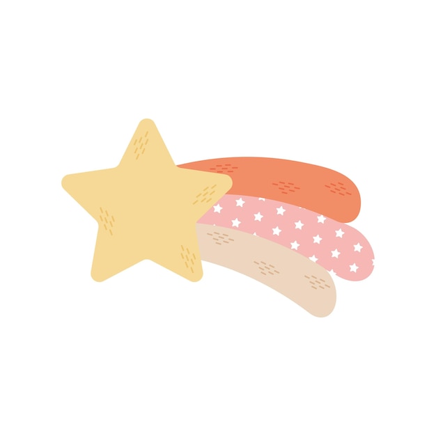 Dulces sueños Cute Comet Star Diseño de ropa y juguetes para niños Ilustración de vector plano