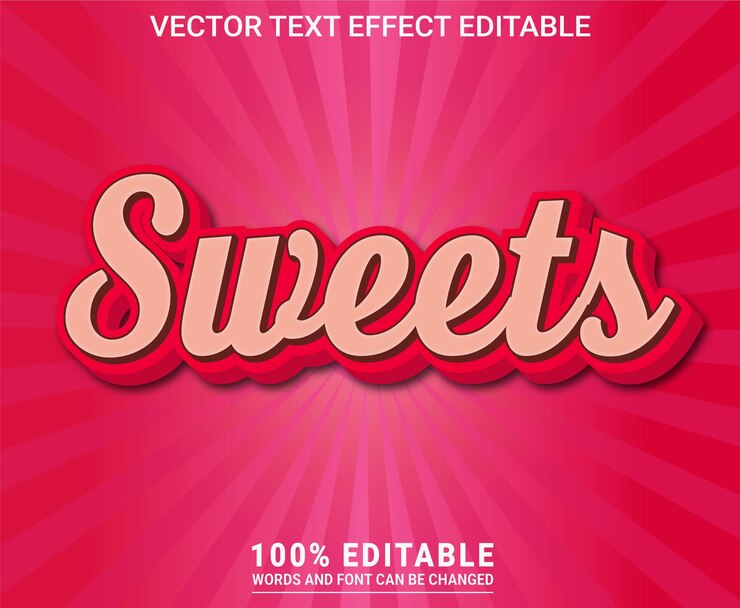 Vector dulces texto editable efecto eps vector