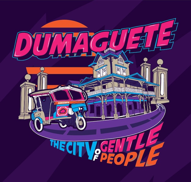 Vector dumaguete manila filipinas destino punto de referencia turístico