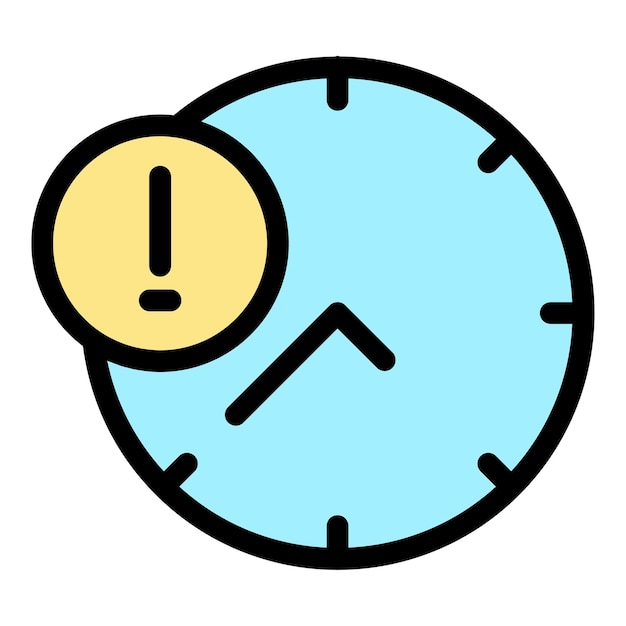 Duración reloj icono contorno vector Temporizador digital Llamada programación color plano