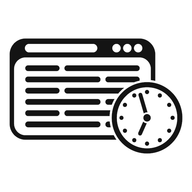 Duración del sitio web icono de trabajo vector simple hora digital