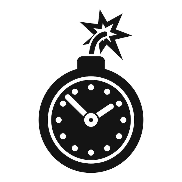 Duración del temporizador de la bomba fecha límite icono vector simple Contrato en línea