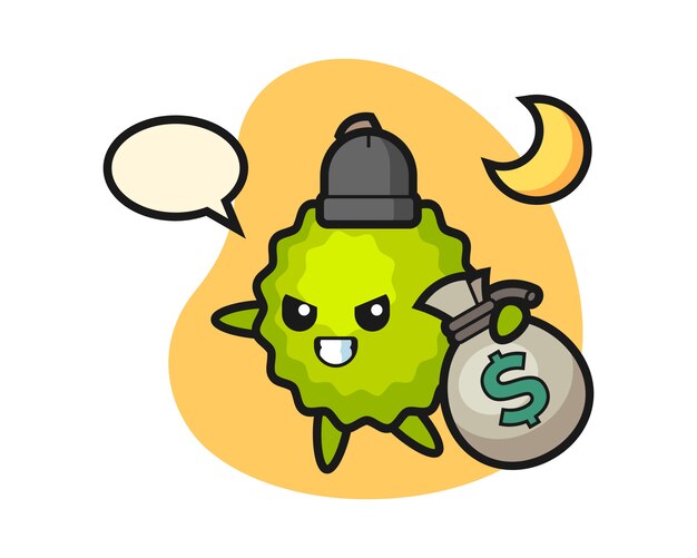 Durian cartoon robado el dinero