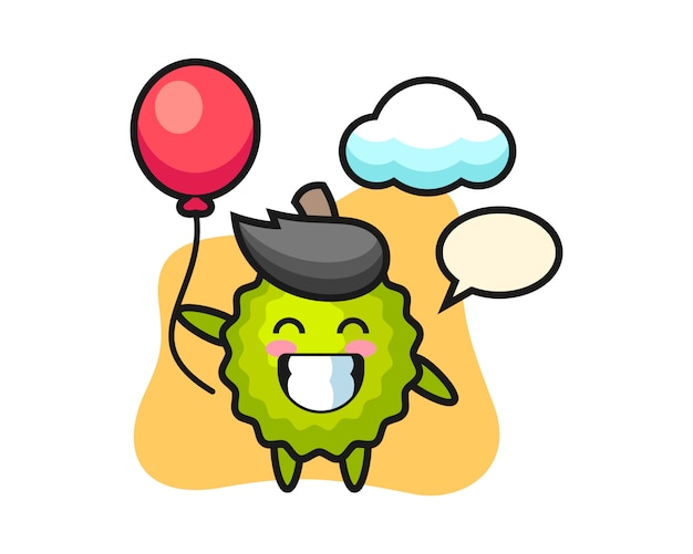Durian dibujos animados está jugando globo