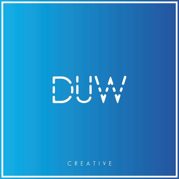 DUW Premium Vector último diseño de logotipo Diseño creativo de logotipo Ilustración vectorial Logotipo mínimo Monograma