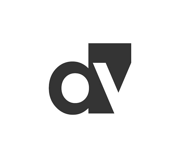 DV inicial geométrico creativo basado en logotipo moderno y minimalista letra d v fuentes de moda