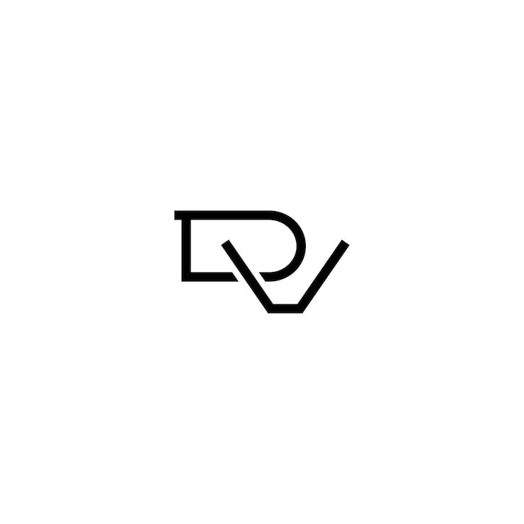 Vector dv monograma logotipo diseño carta texto nombre símbolo monocromo logotipo alfabeto carácter simple logotipo