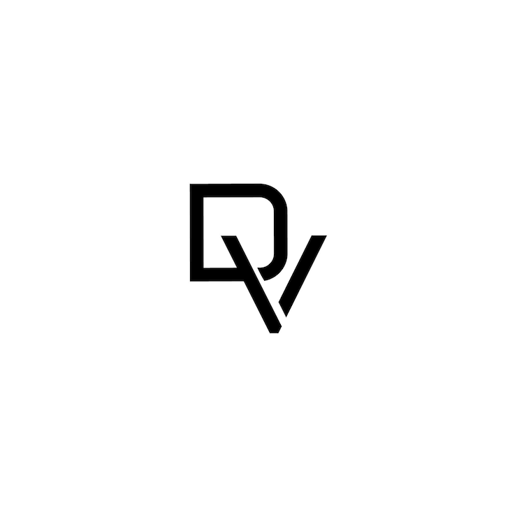 Vector dv monograma logotipo diseño carta texto nombre símbolo monocromo logotipo alfabeto carácter simple logotipo