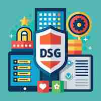 Vector dvo german datenschutz grundverordnung gdpr vector del reglamento general de protección de datos