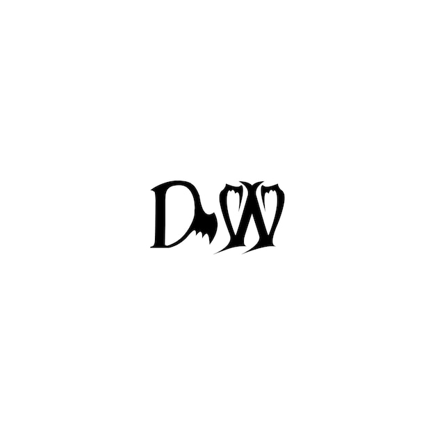 DW monograma logotipo diseño carta texto nombre símbolo monocromo logotipo alfabeto carácter simple logotipo