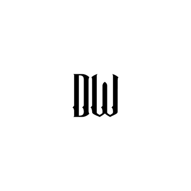 Vector dw monograma logotipo diseño carta texto nombre símbolo monocromo logotipo alfabeto carácter simple logotipo