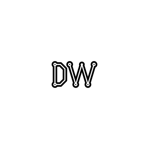 DW monograma logotipo diseño carta texto nombre símbolo monocromo logotipo alfabeto carácter simple logotipo