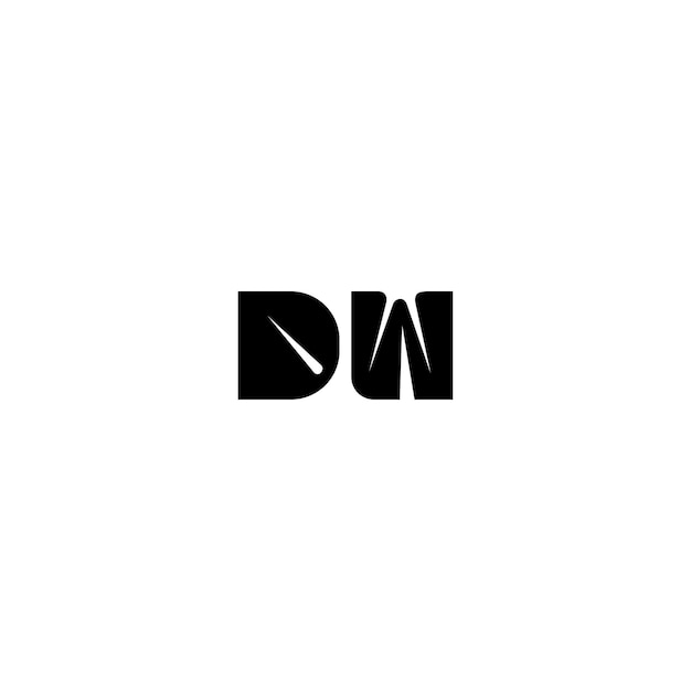 DW monograma logotipo diseño carta texto nombre símbolo monocromo logotipo alfabeto carácter simple logotipo