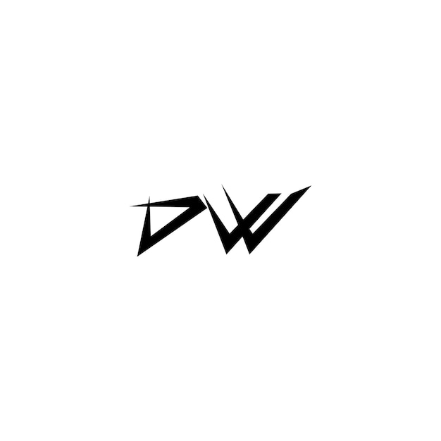 DW monograma logotipo diseño carta texto nombre símbolo monocromo logotipo alfabeto carácter simple logotipo