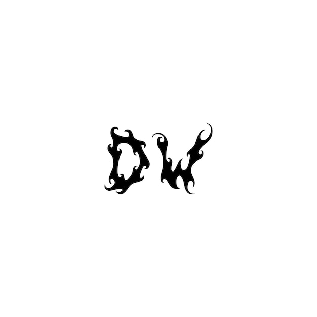 DW monograma logotipo diseño carta texto nombre símbolo monocromo logotipo alfabeto carácter simple logotipo