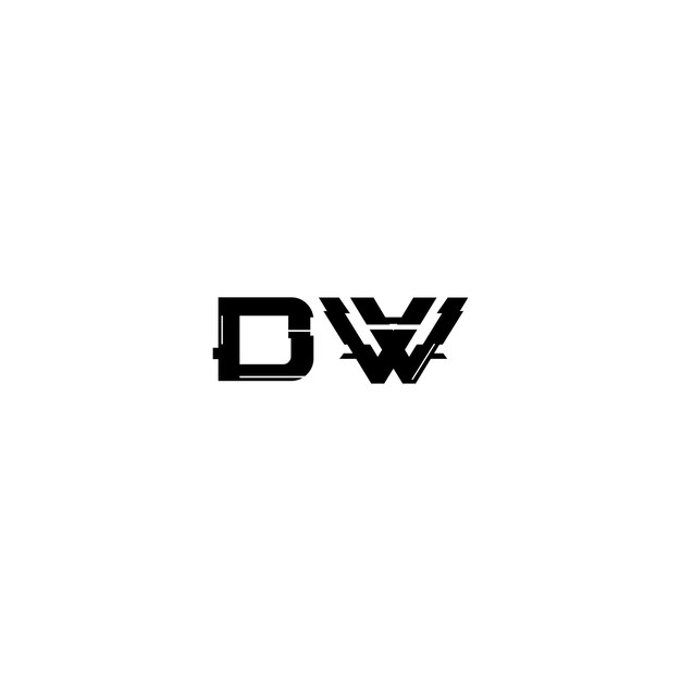 DW monograma logotipo diseño carta texto nombre símbolo monocromo logotipo alfabeto carácter simple logotipo