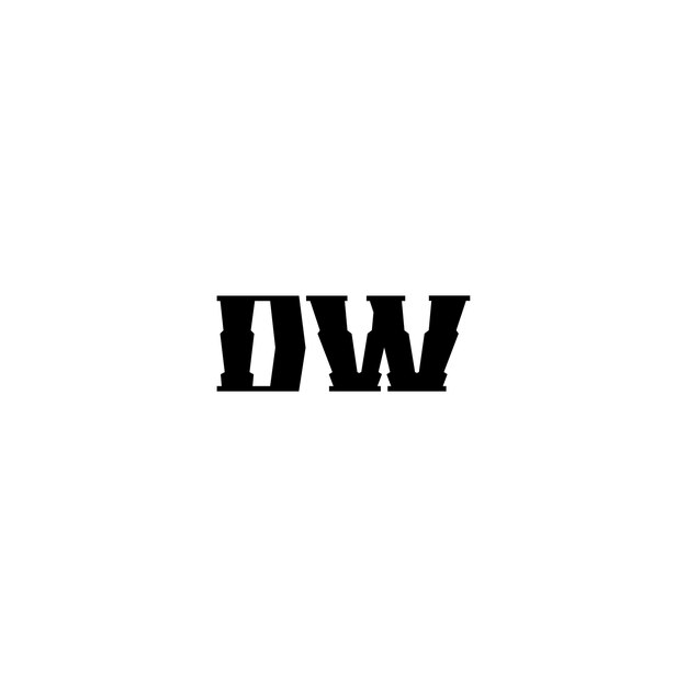 DW monograma logotipo diseño carta texto nombre símbolo monocromo logotipo alfabeto carácter simple logotipo