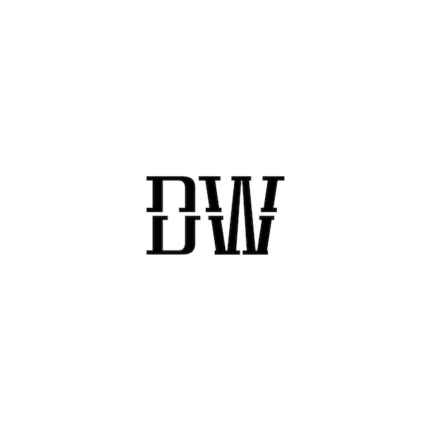 DW monograma logotipo diseño carta texto nombre símbolo monocromo logotipo alfabeto carácter simple logotipo