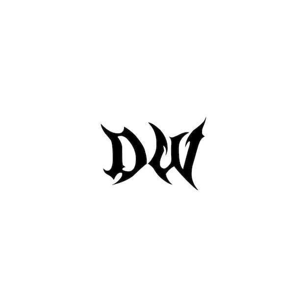 DW monograma logotipo diseño carta texto nombre símbolo monocromo logotipo alfabeto carácter simple logotipo