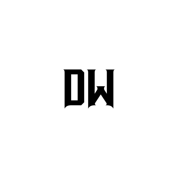 DW monograma logotipo diseño carta texto nombre símbolo monocromo logotipo alfabeto carácter simple logotipo