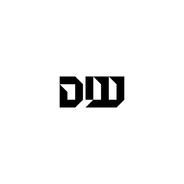 DW monograma logotipo diseño carta texto nombre símbolo monocromo logotipo alfabeto carácter simple logotipo
